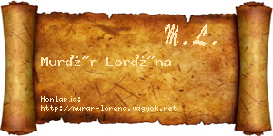 Murár Loréna névjegykártya